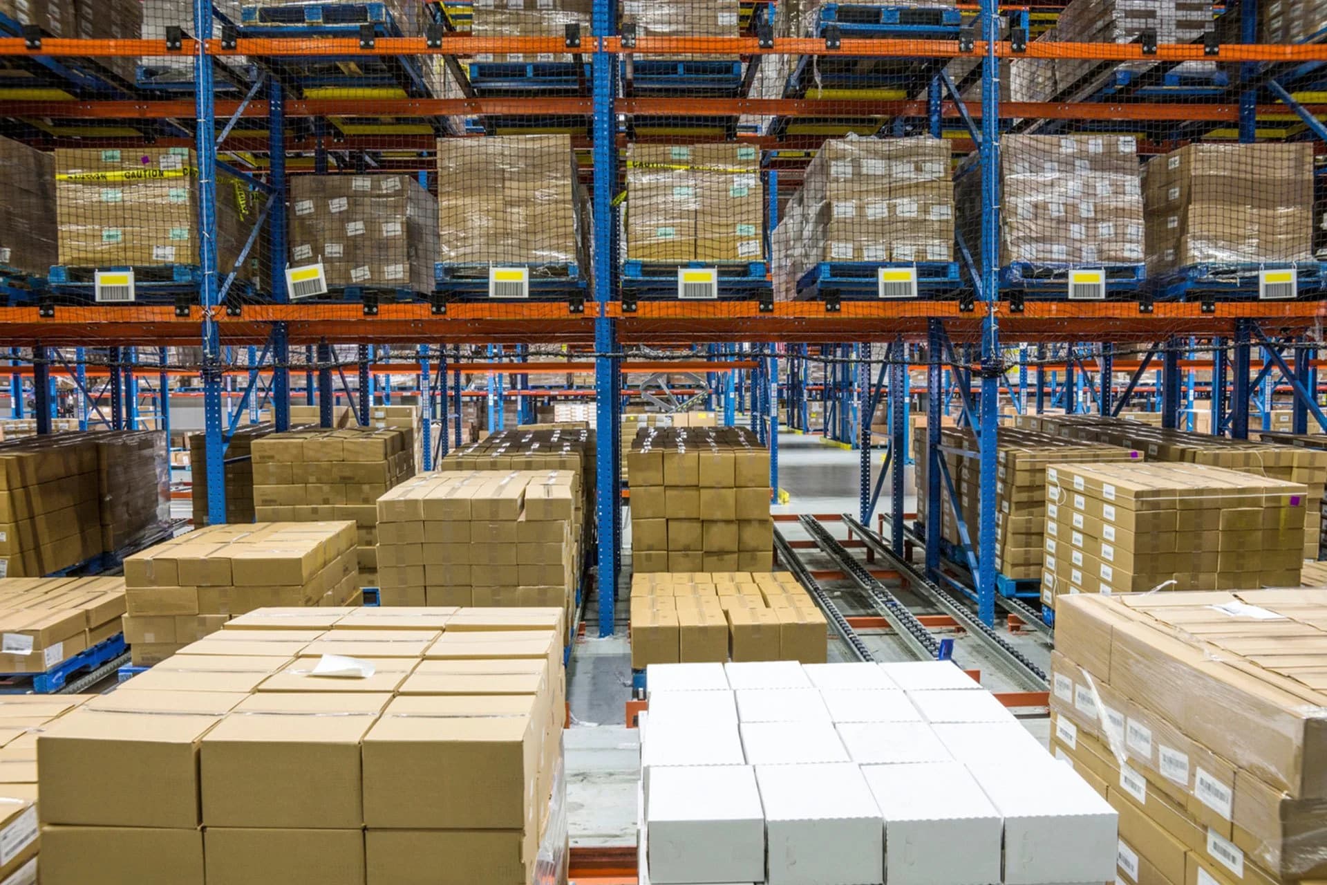 High-bay racking inside the Upwood Distribution warehouse